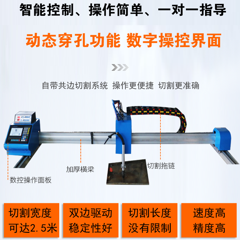 便携轻型龙门数控火焰等离子切割机